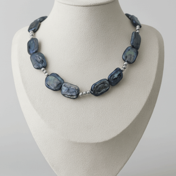 Baroque Pearl Necklace (Peacock)