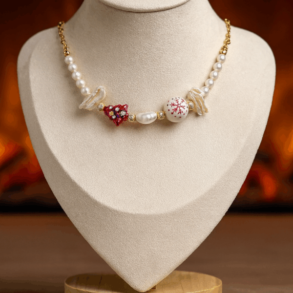 Festive Pearl & Bead Necklace