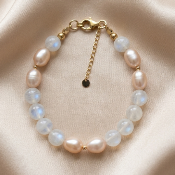 The Pearl-Crested Moonstone Bracelet